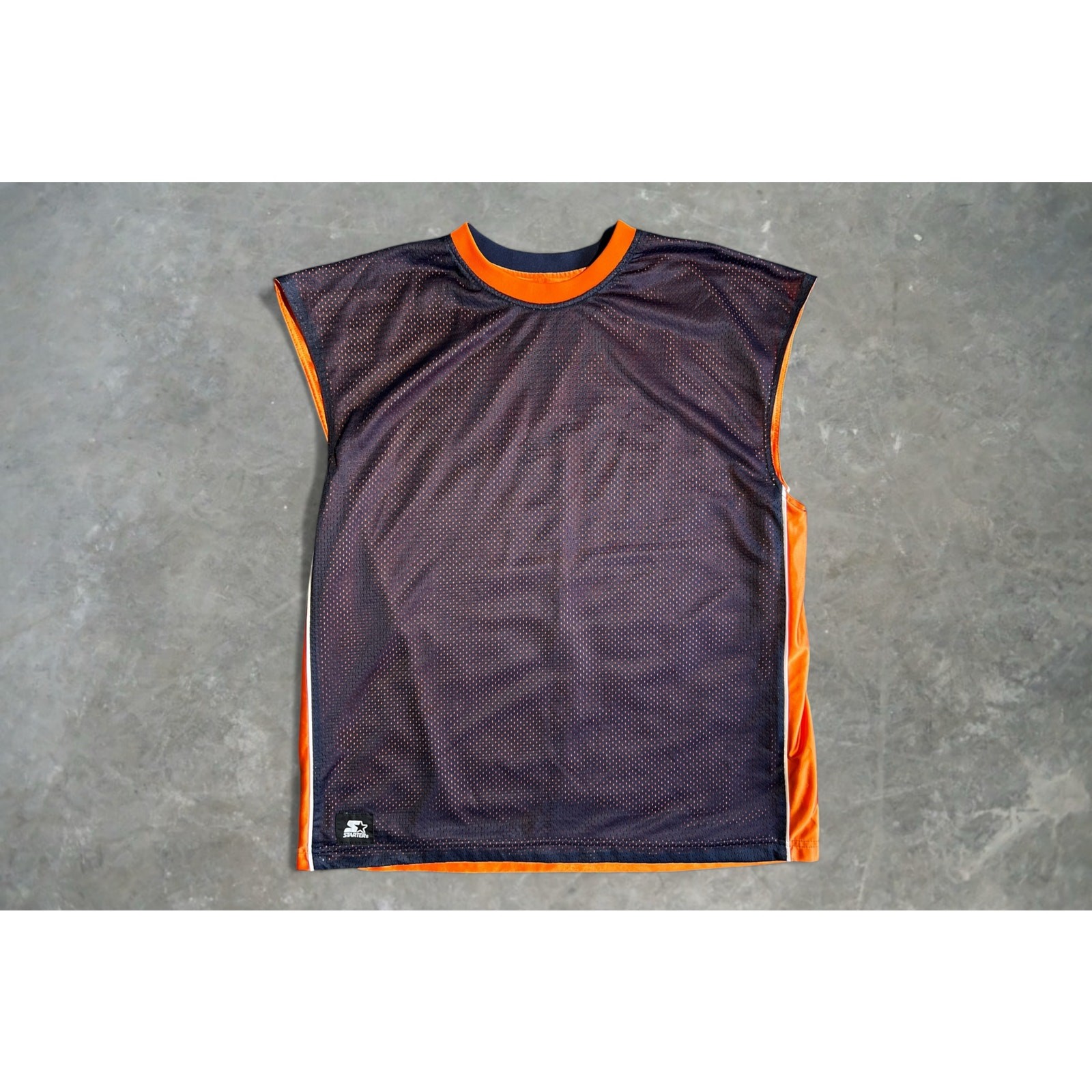 Starter Reversible Sleeveless Jersey  2XL (Orange/Navy)
