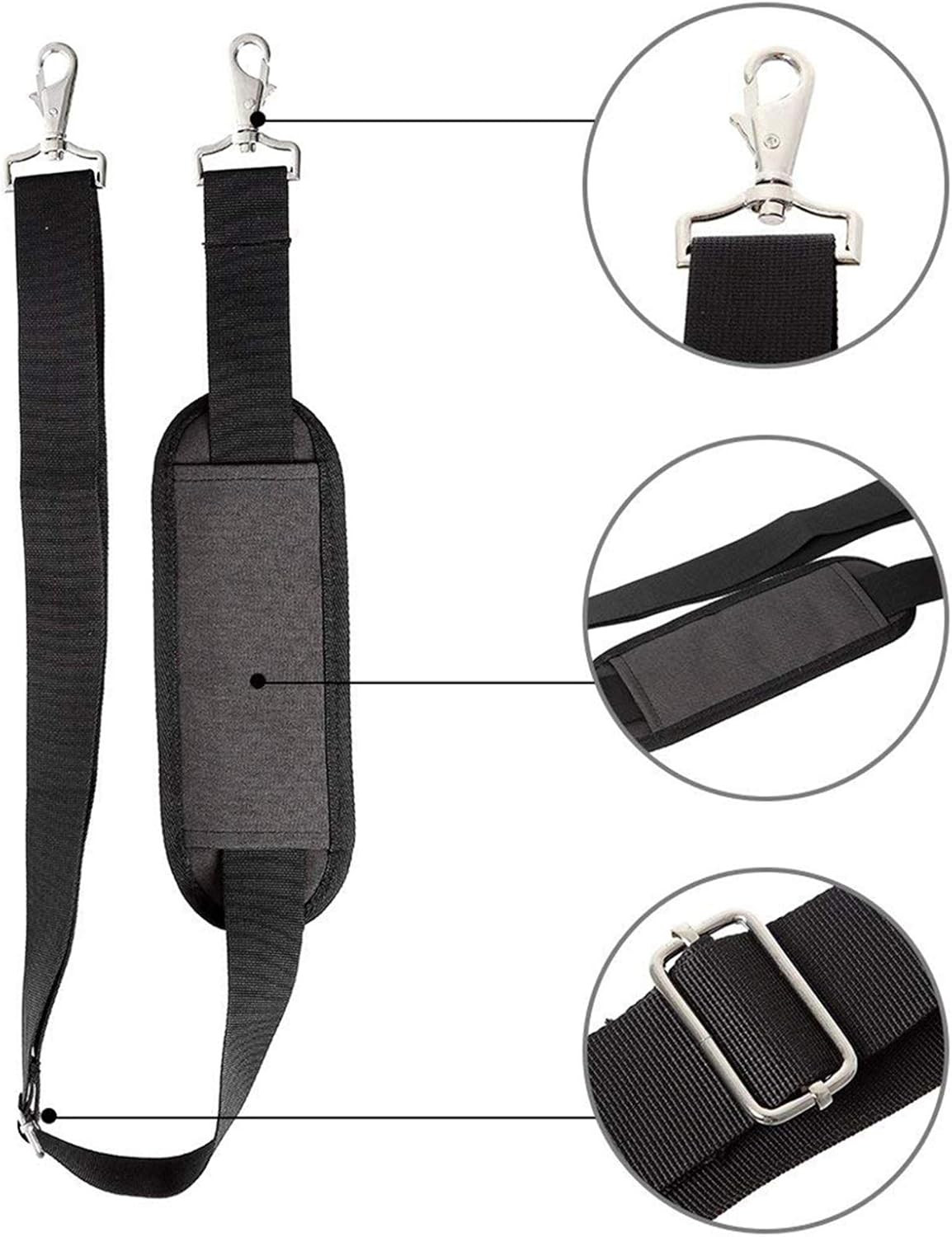 61" Replacement Shoulder Strap, Padded Long Duffel Bag Strap Universal Adjust...