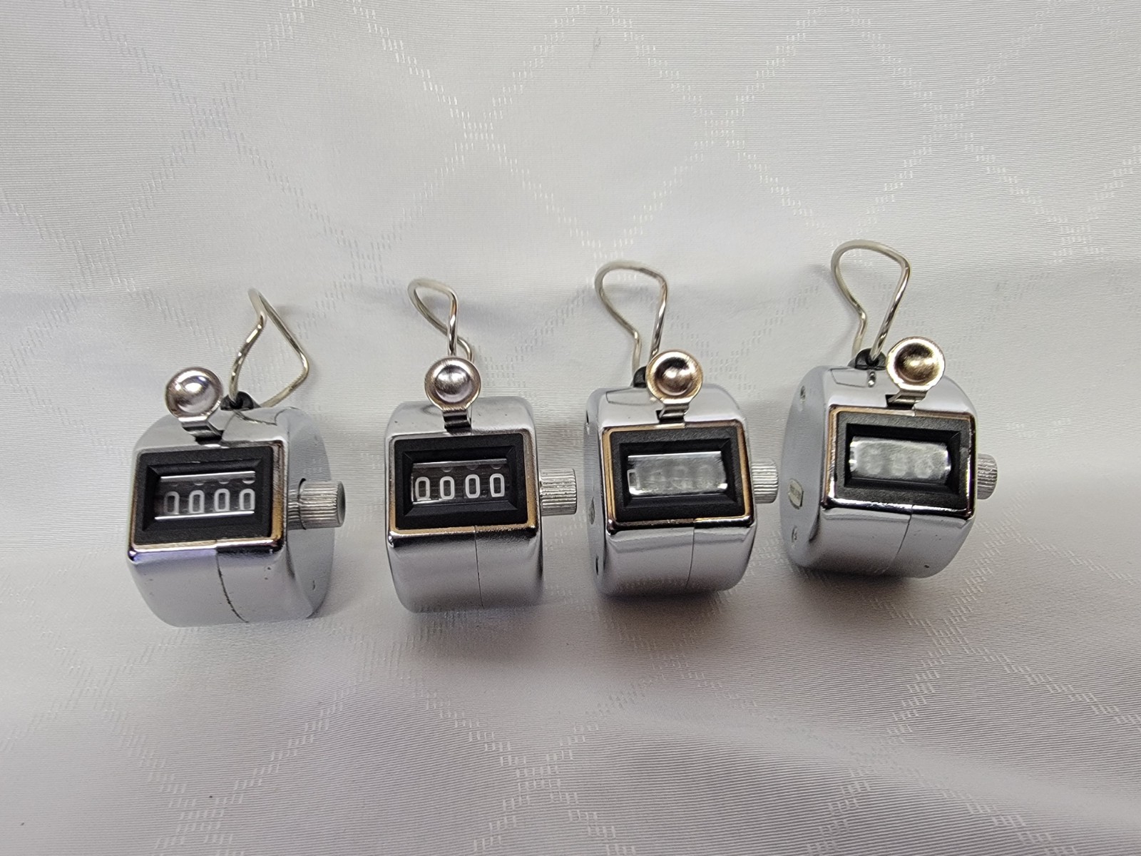Thumb Counter Hand Held Tally Clicker 4 Digits 0000 to 9999 Lot of 4.