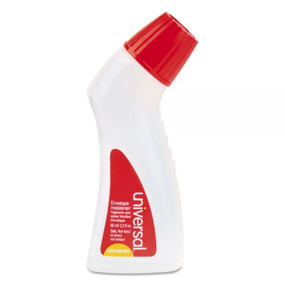 Universal Envelope Moistener with Adhesive, 2.2 oz Bottle, Clear [UNV46065]