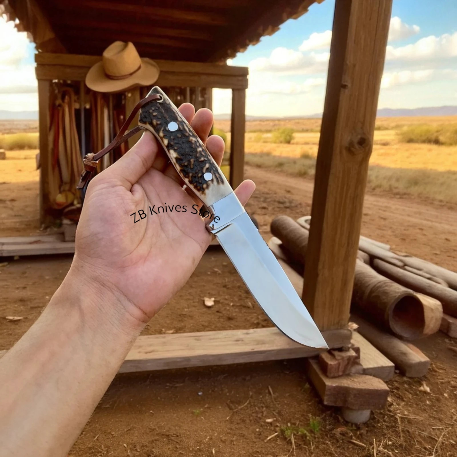 Hunting Knifes – Stag Ridge Custom Handmade Blade With Sheath
