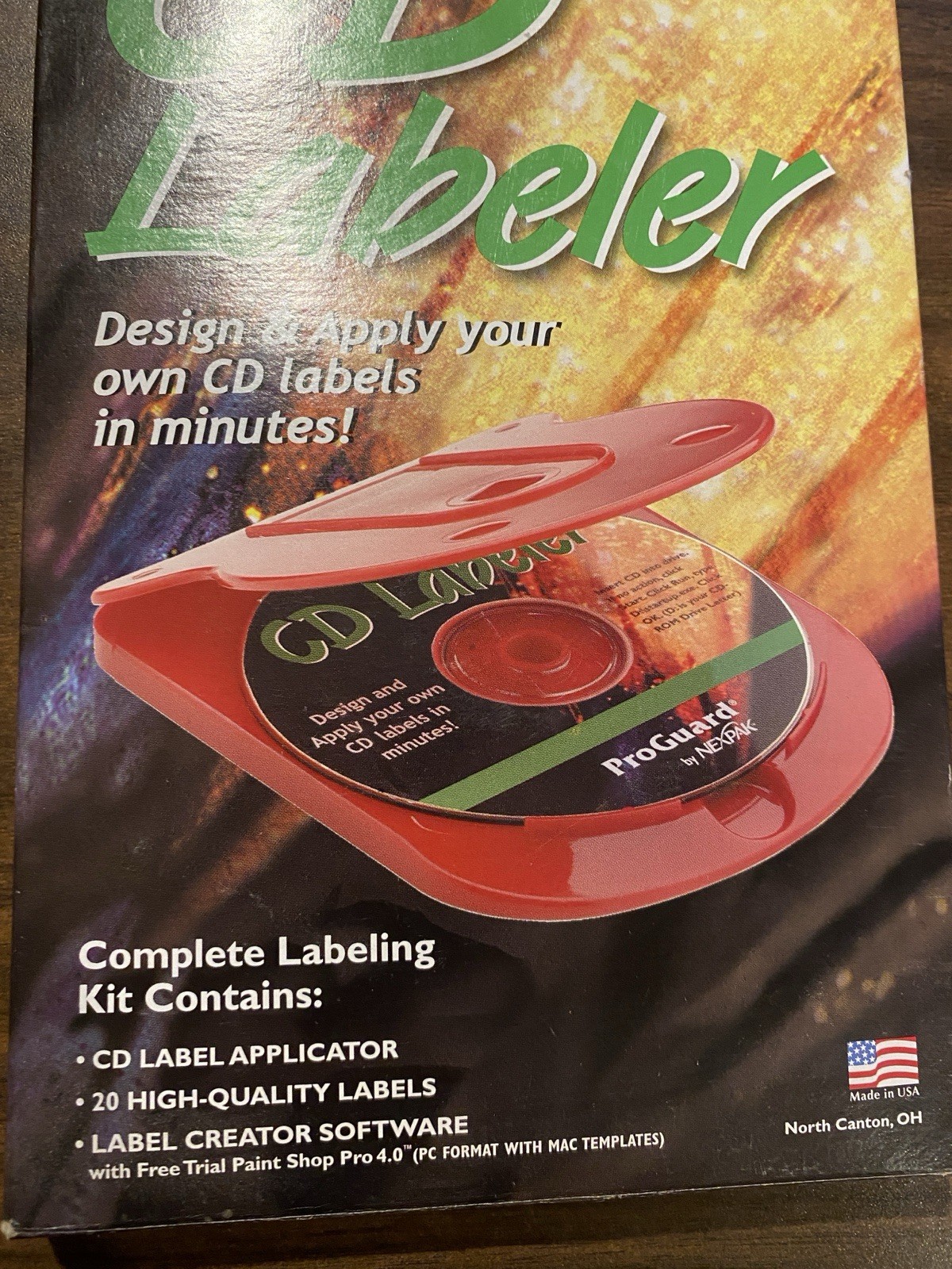 ProGuard CD Labeler Kit w/ Applicator, 20 Labels & Software – Open Box Complete
