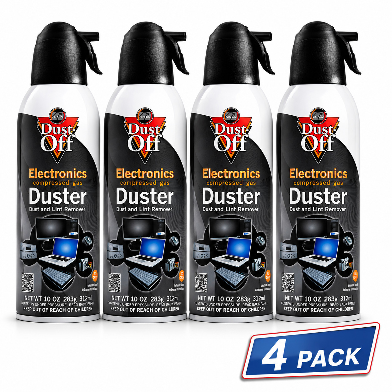 Dust-Off Electronics Duster 10 oz 4 Pack Compressed Air Canned Cleaner