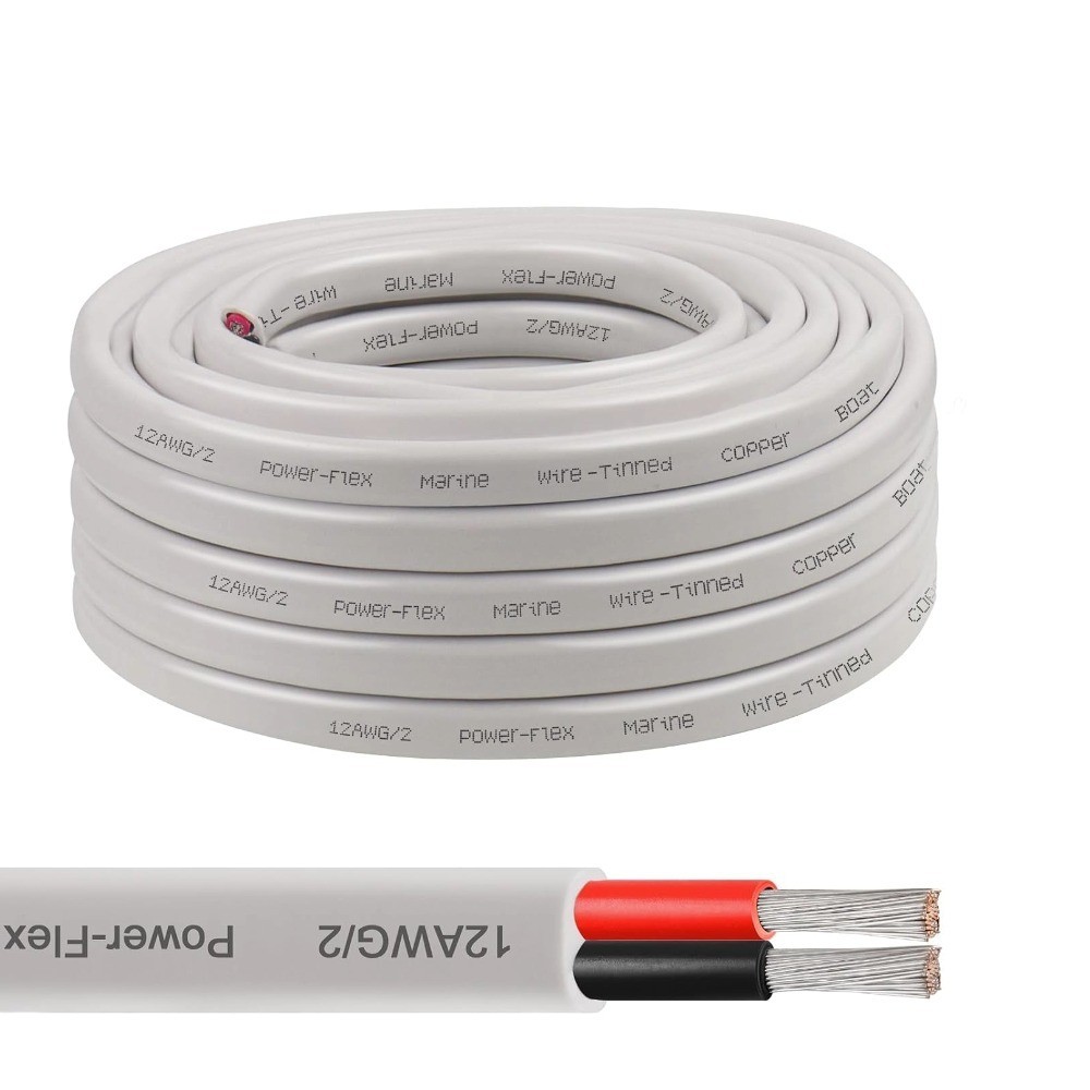 12 Gauge Marine Wire Tinned Copper Boat Cable,10ft 12 AWG for Automotiv Boat