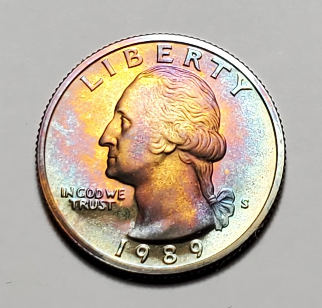TONED 1989 S WASHINGTON QUARTER PROOF UNC #C1670