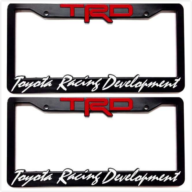 2X TRD Racing License Plate Holder Frame Cover Tundra Tacoma 4 Runner