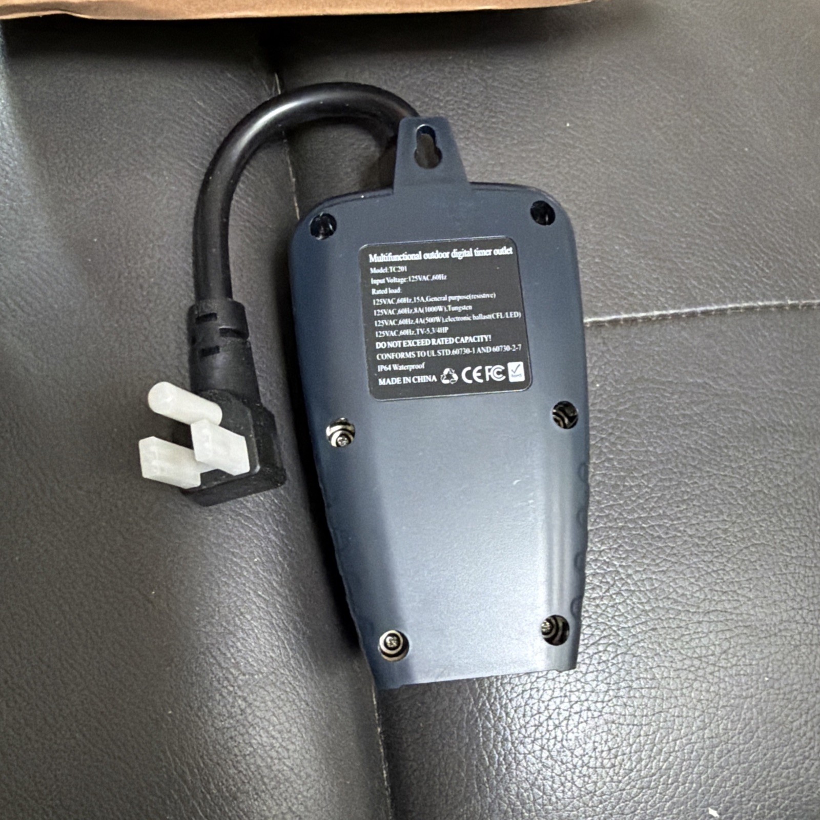 Techbee TC201 Outdoor Cycle Timer Short/Long Light Sensor Repeat Plug Outlet