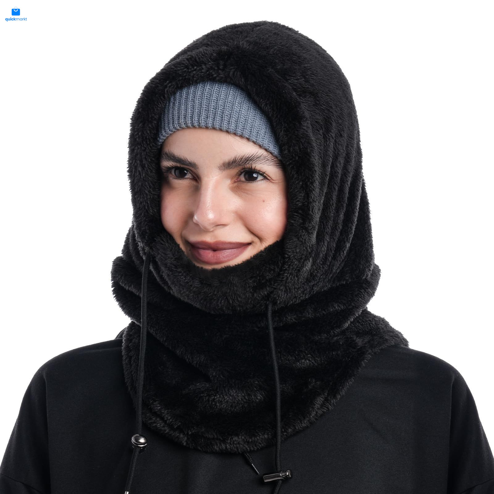 Balaclava Winter Ski Mask for Men Women Fleece Face One Size, Black