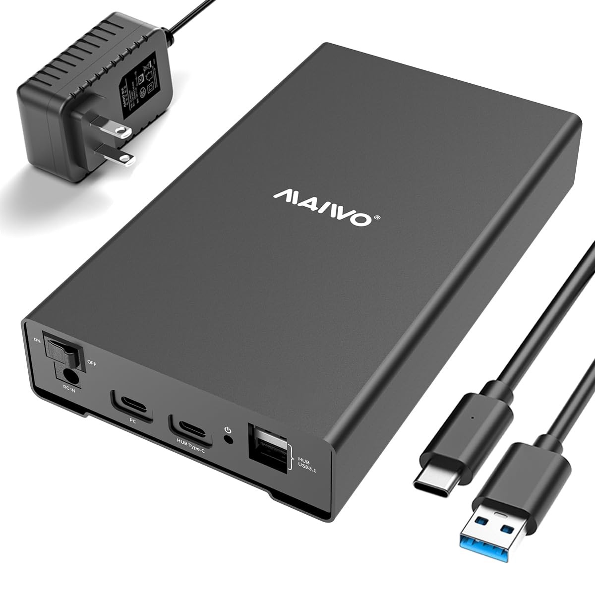 MAIWO External Hard Drive Enclosure for 2.5 3.5 inch SATA SSD HDD, USB C 3.1...