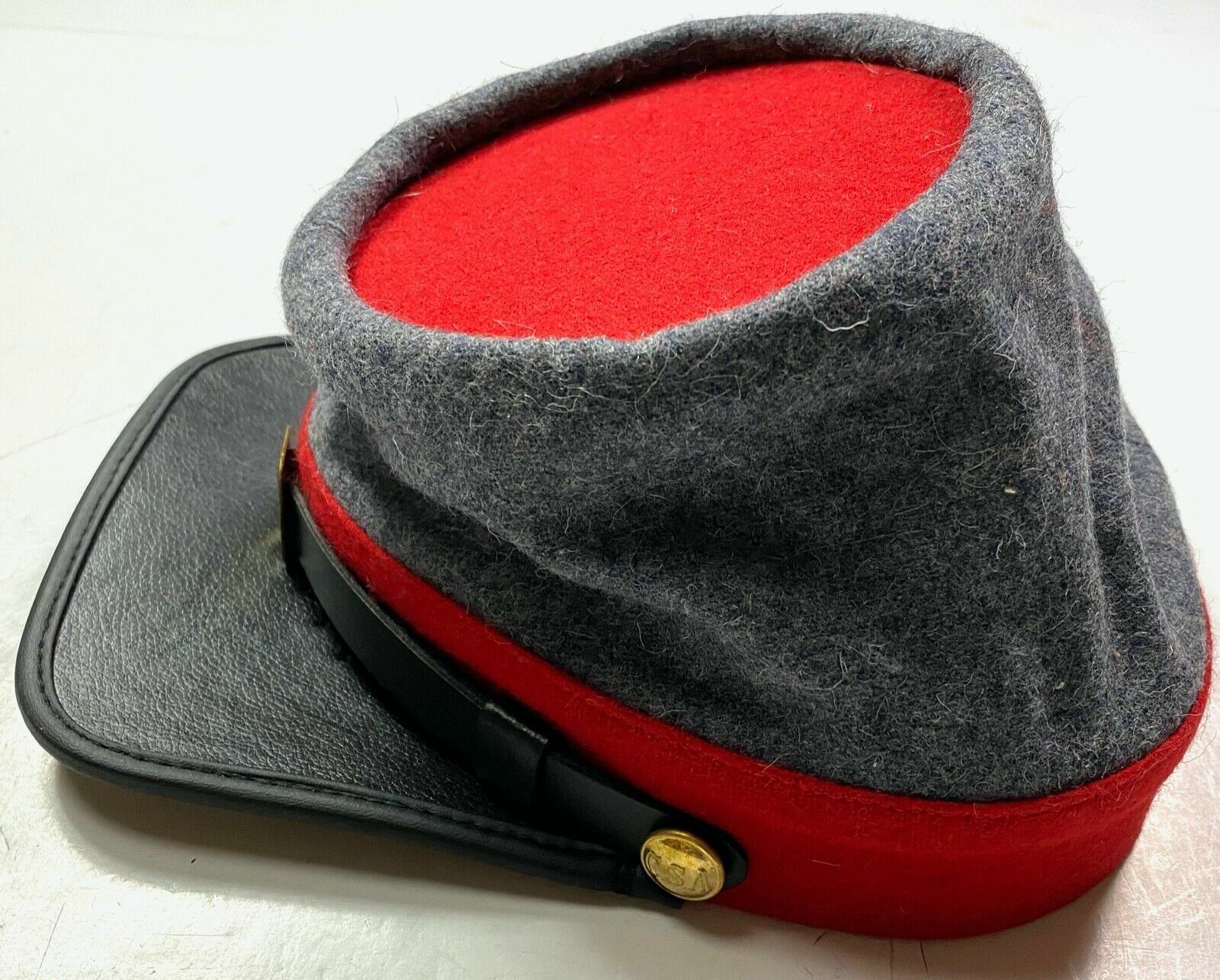 CIVIL WAR CSA CONFEDERATE ARTILLERY GREY WOOL KEPI FORAGE CAP HAT-ALL SIZES!!!