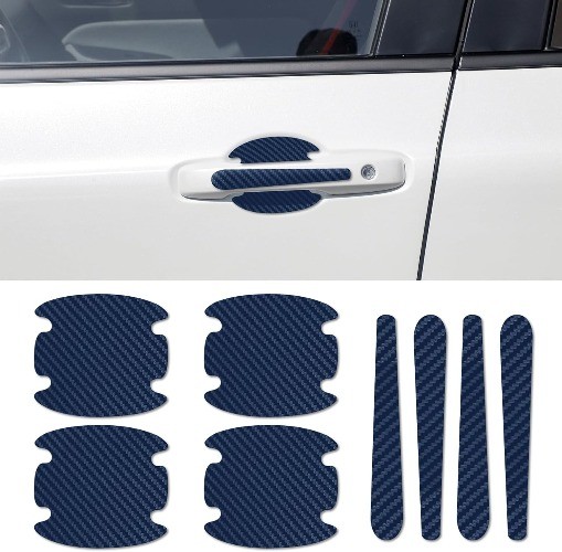8PCS Car Door Handle Scratch Protector, Paint Guard Cover, Bowl St Color: Blue