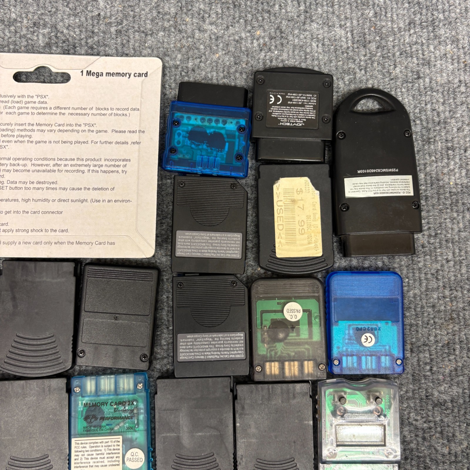Huge Playstation 1 & 2 8MB Memory Cards Dongles PS1 & PS2 Lot Bundle UNTESTED