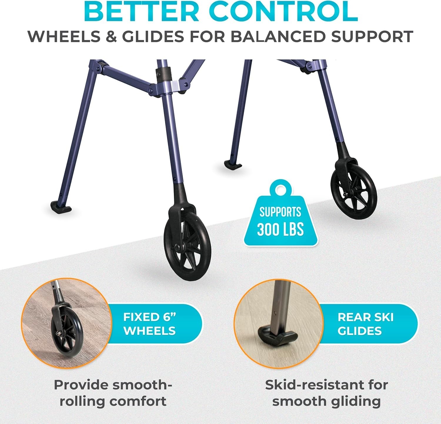 Space Saver Walker, Lightweight Folding Rolling Mobility Aid for Seniors & Ad...