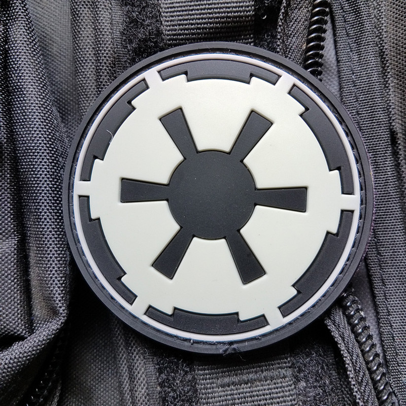 3D PVC STAR WARS IMPERIAL GALACTIC EMPIRE RUBBER HOOK LOOP PATCH GLOW IN DARK