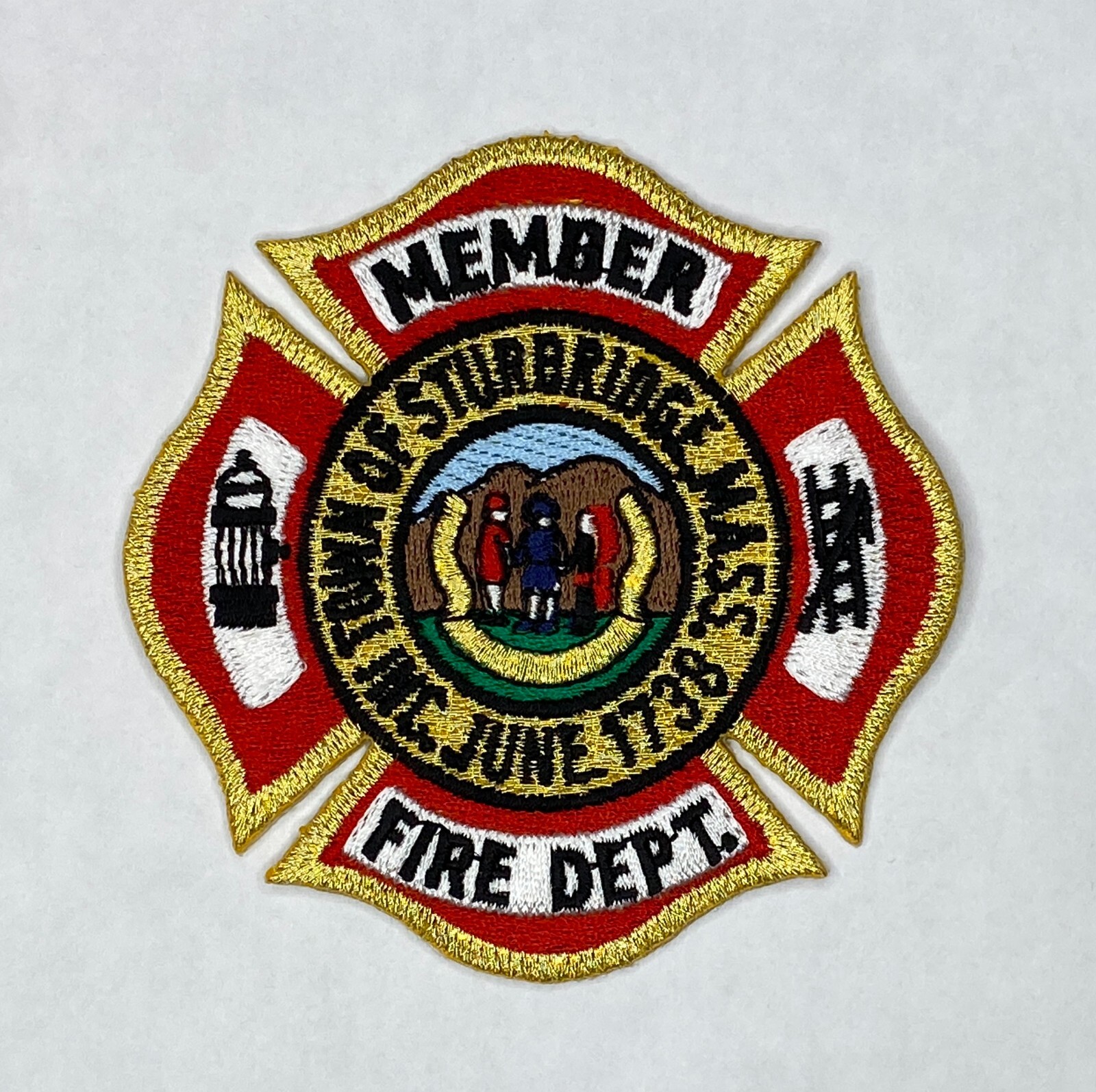Sturbridge Ma Fire Patch, Old version, new unsewn