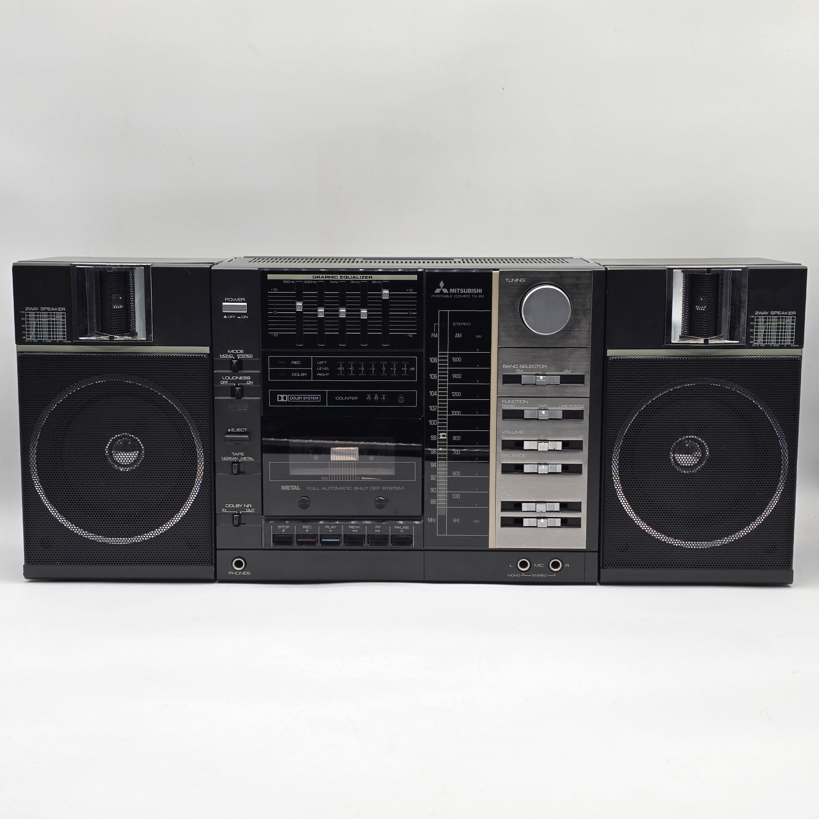 Mitsubishi TX-82 Portable Boombox Ghettoblaster AM/FM Radio – Rare – Very Clean