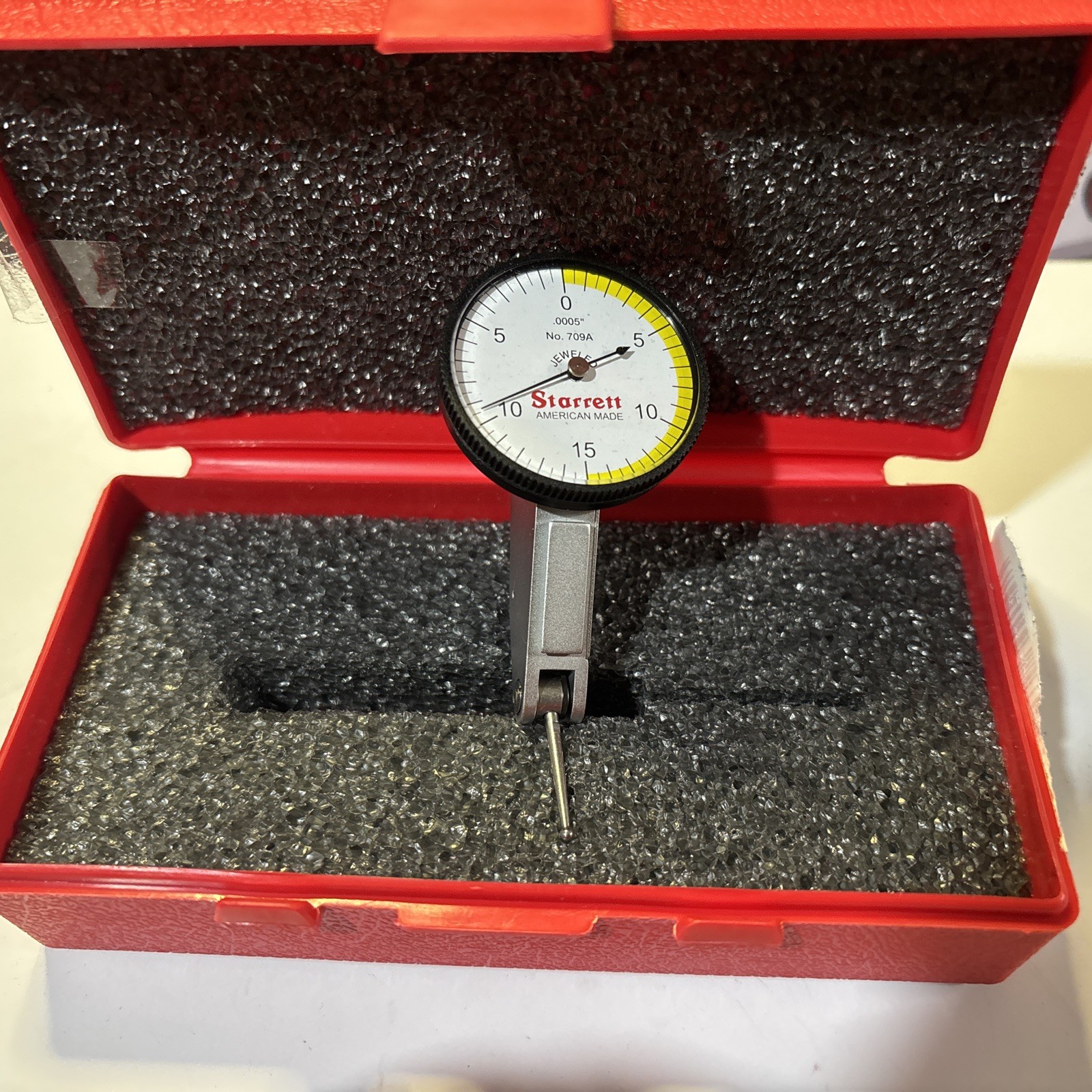 Starrett 709AZ Dial Test Indicator w/ Dovetail Mount .030" Range, 0-15-0 Dial