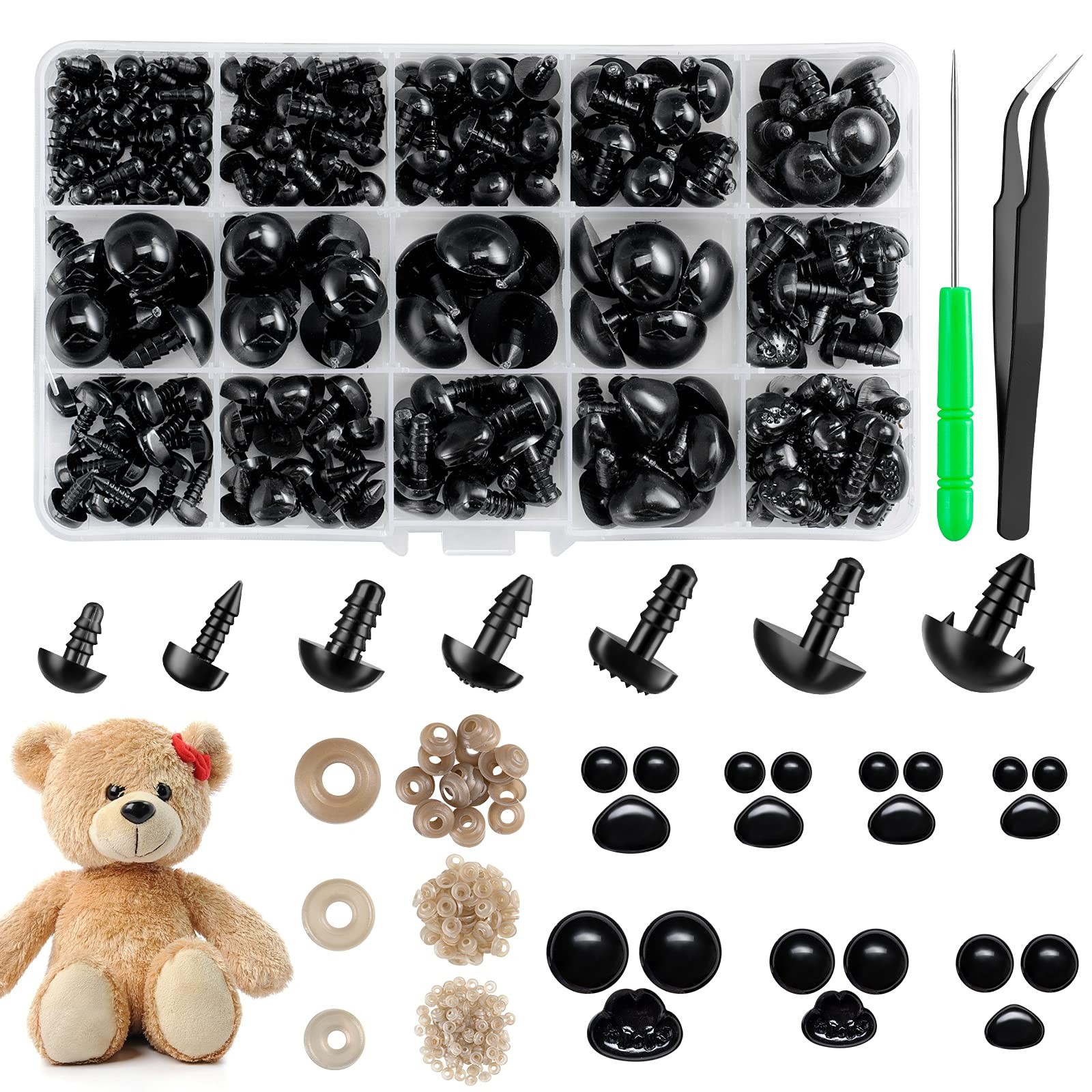 Safety Eyes And Noses, Plastic Craft Eyes And Teddy Bear Nose For