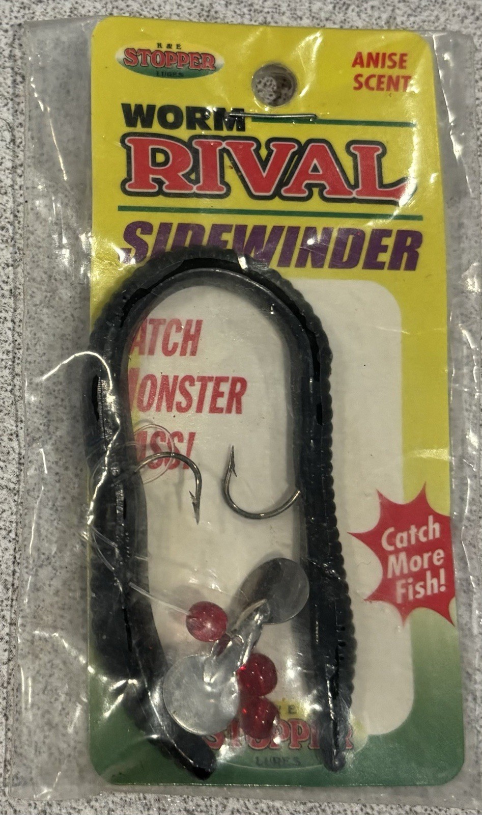 K & E Stopper Bass Lure Worm Rival Sidewinder Anise Scent USA