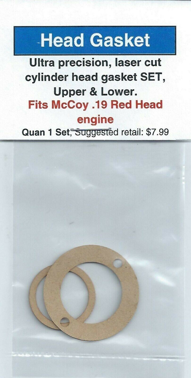 McCoy .19 Red Head Cylinder Head Gasket 2pc SET, Upper & Lower NIP