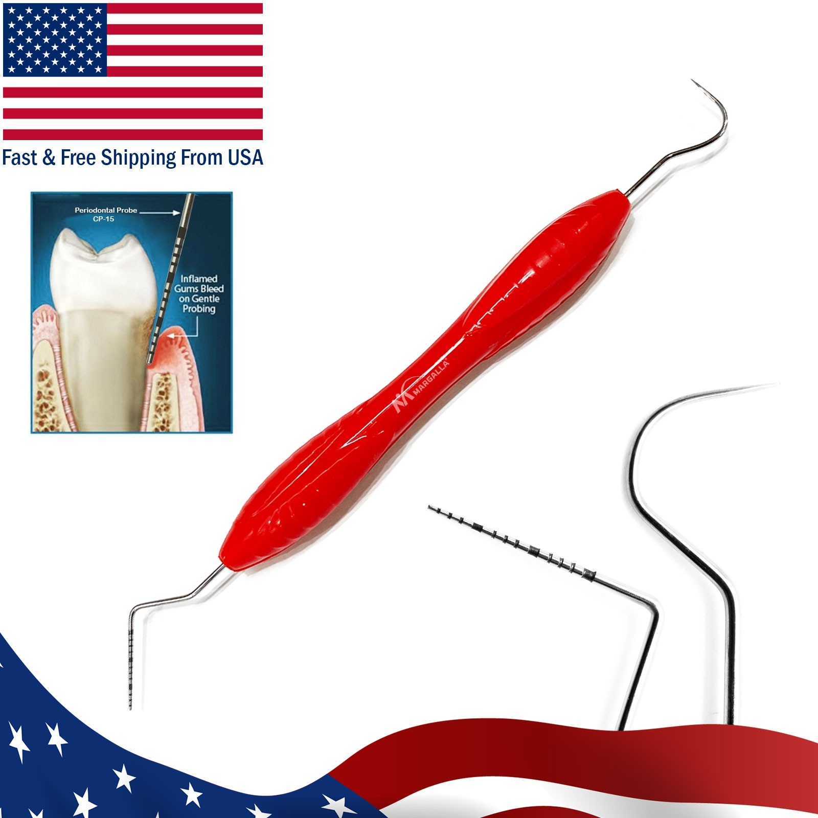 Dental Explorer-Probe 23/15UNC Silicone Handle, High Quality Dental Instruments