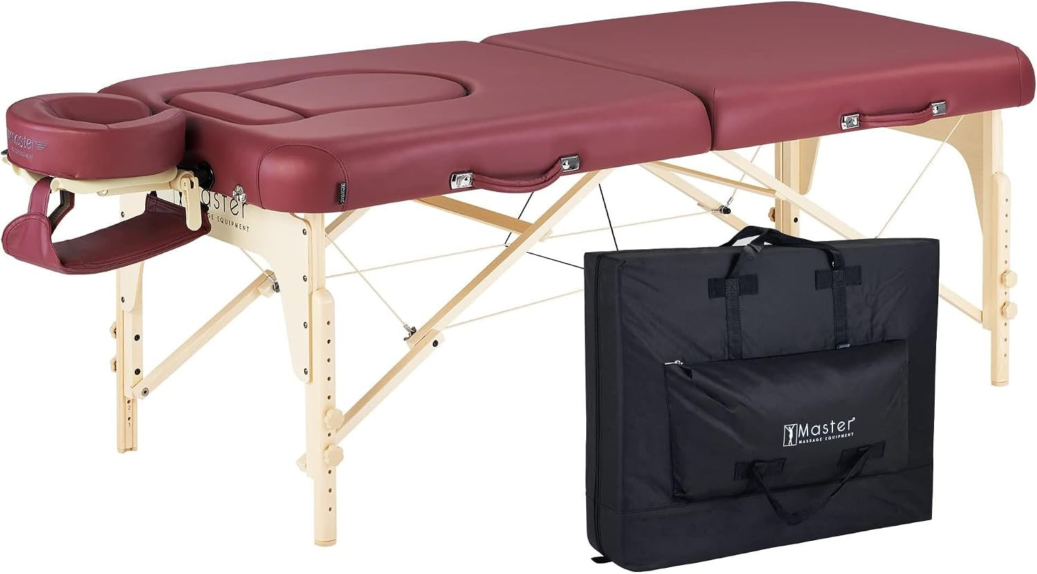 Portable Pregnancy Massage Table - 30" Multi-Functional Spa Bed - Burgundy