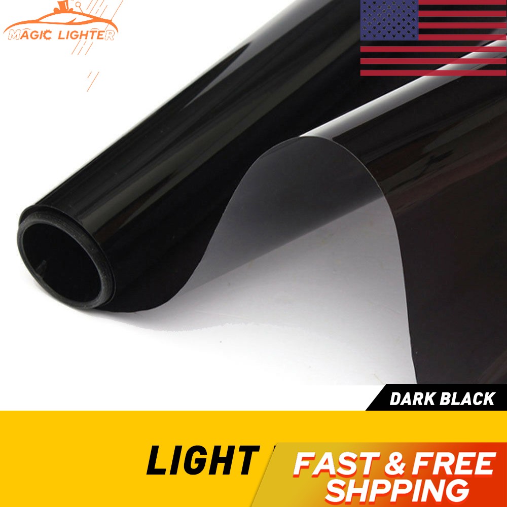 1 PCS 12x72" Dark Black Smoke LED Headlight Taillight Fog Light Tint Film Vinyl