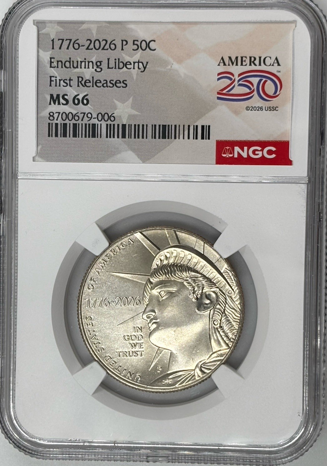 1776 2026 P Enduring Liberty Half Dollars NGC MS66 🔥FIRST RELEASES🔥