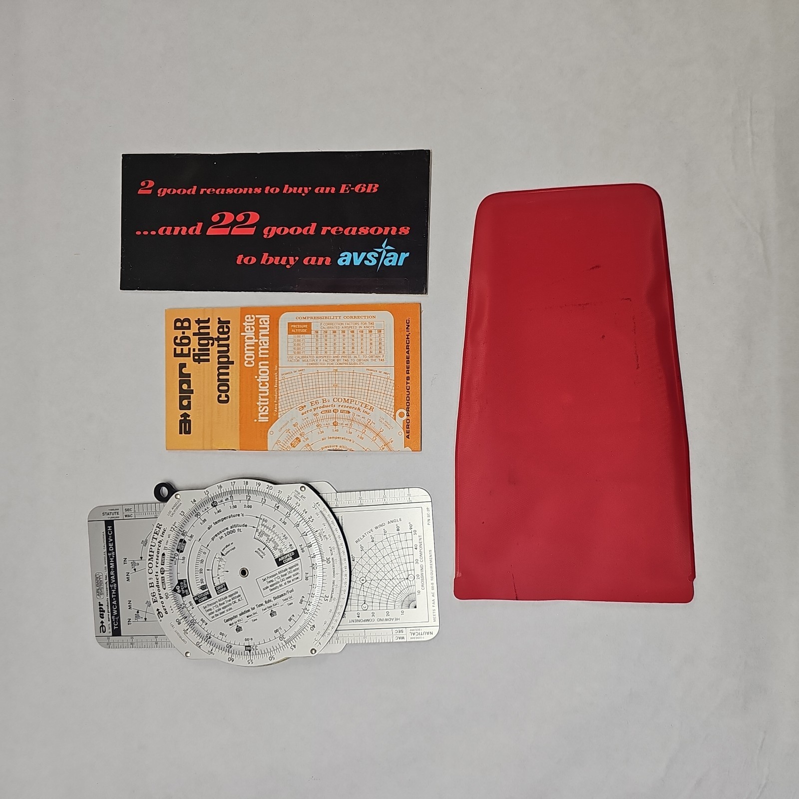 Vintage APR E6 B9 Flight Computer Plotter Instruction Manual Case 1973 Aero Prod