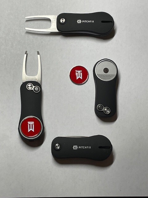 1 Pitchfix Golf Switchblade Divot Tool Hybrid 2.0 & 1" TW Nike Coin Golf Marker