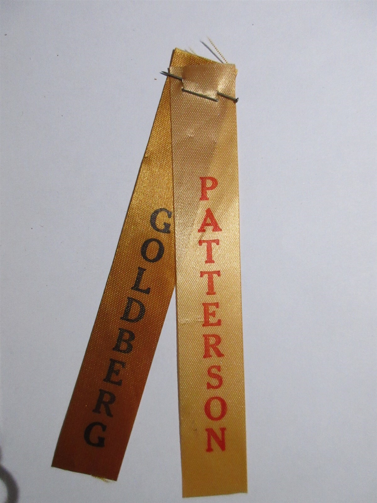 vintage *RARE* 1970 NEW YORK Democratic Slate GOLDBERG PATTERSON - ribbon