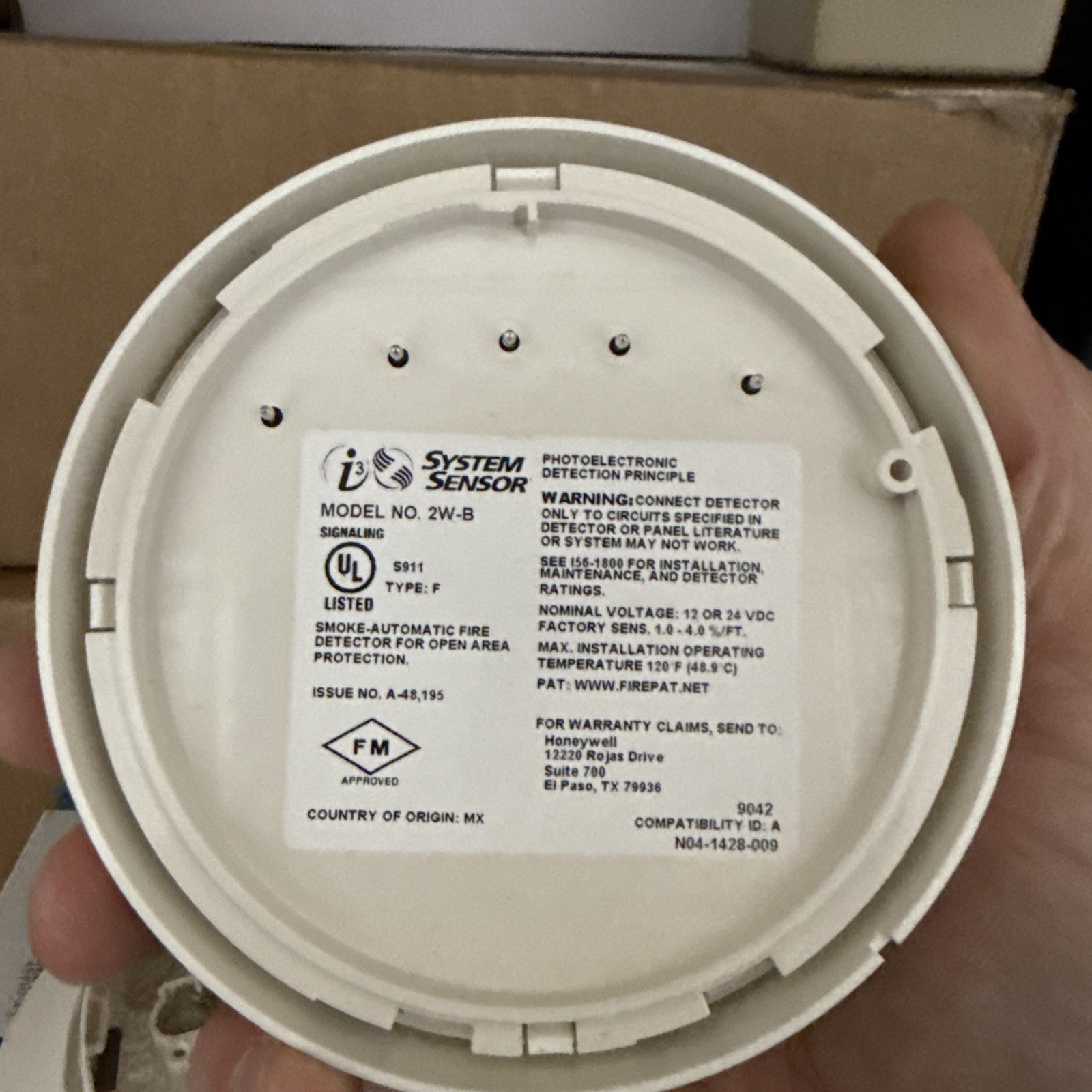 System Sensor 2W-B Smoke Detector 2-Wire White - Same Day Shipping- NEW