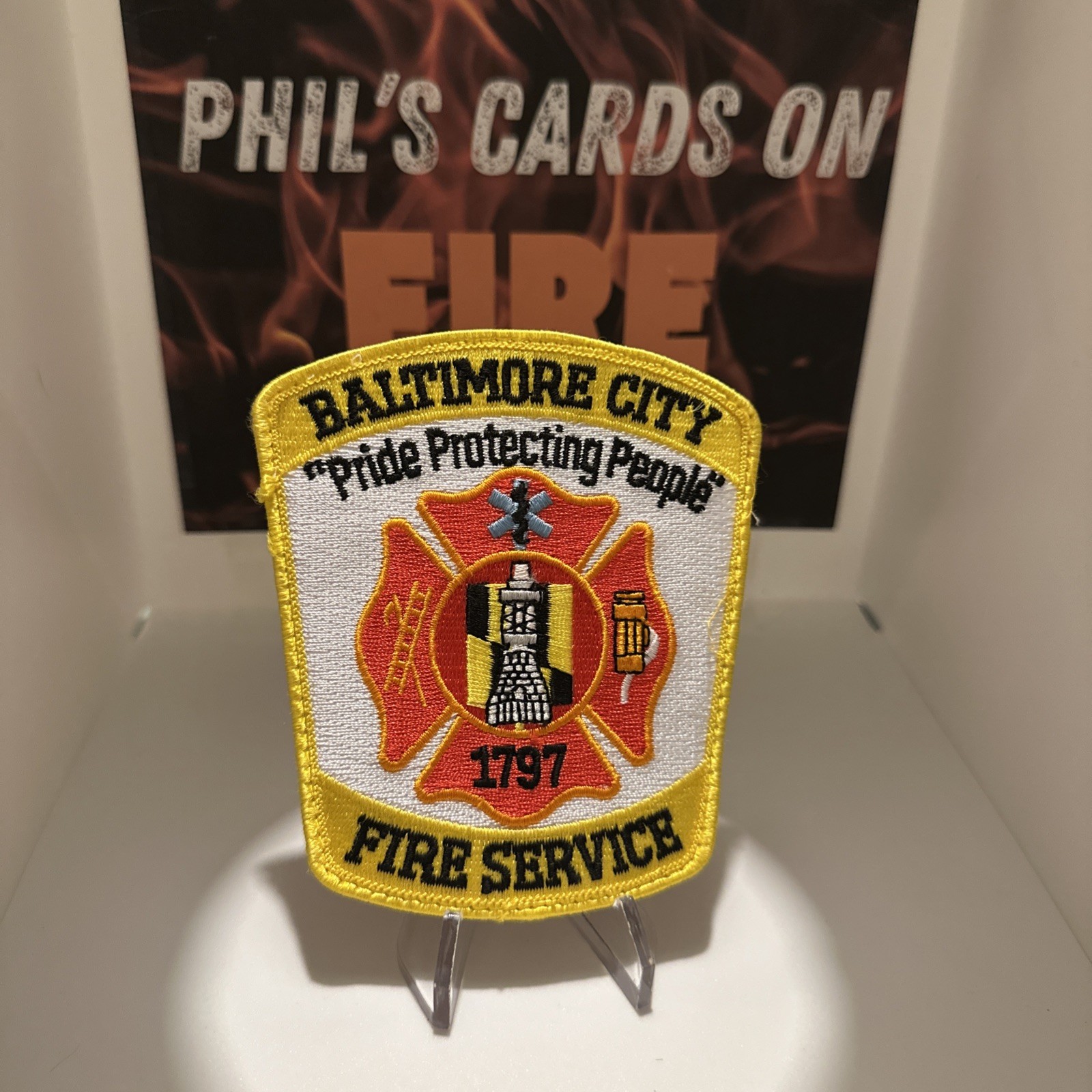 Baltimore City Fire Department Work Uniform Shoulder Patch - 34 Years On The Job