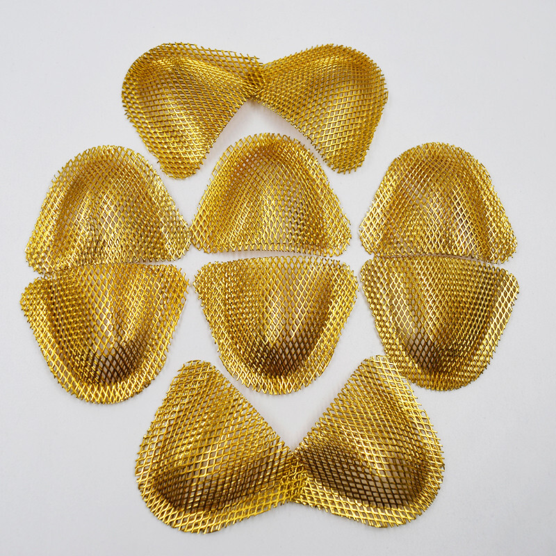 Dental Strengthen Impression Tray  For Lower /Upper Teeth Golden Metal Net Plate