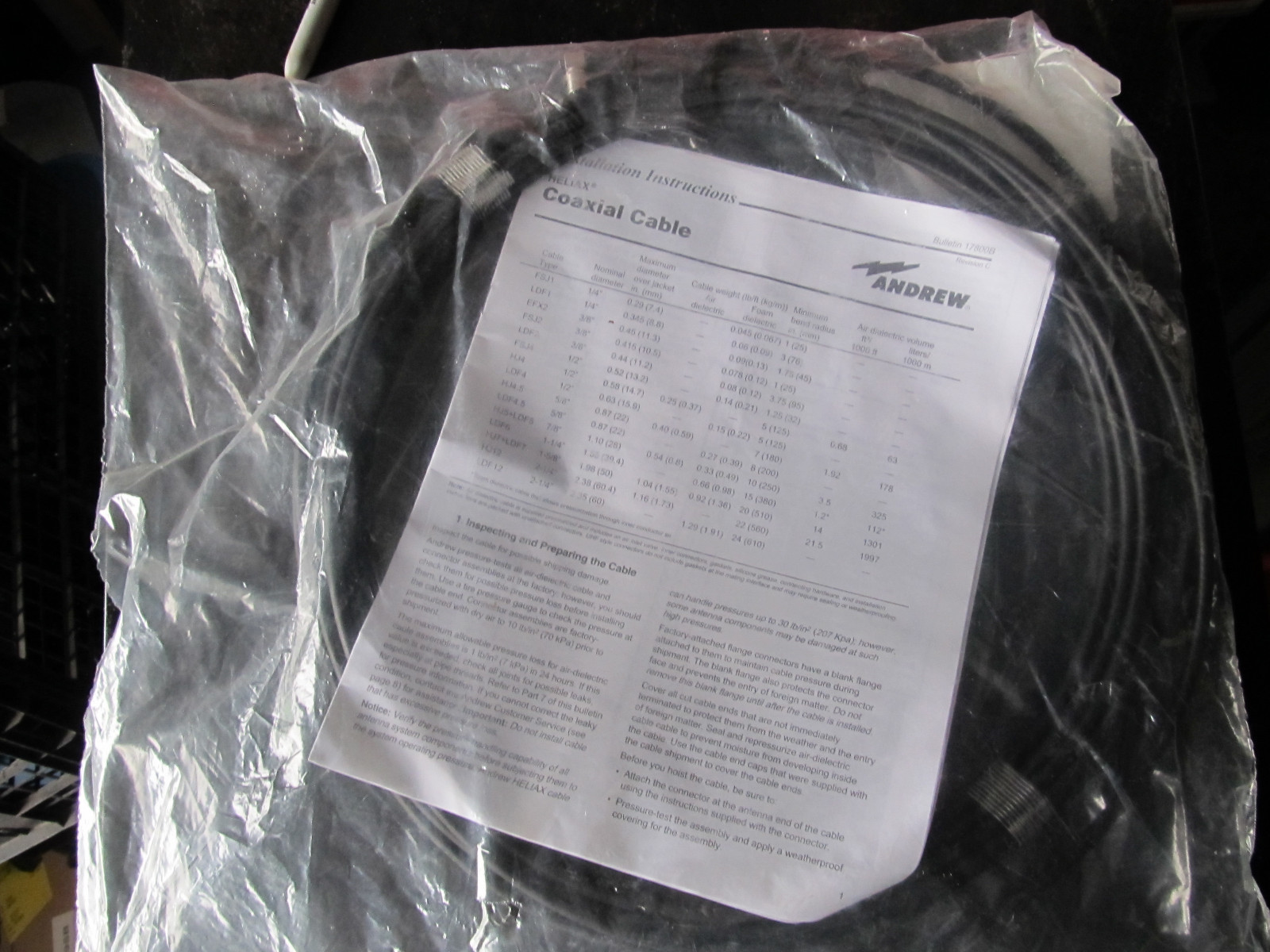 ANDREW C240-QMRQMR-35 BRAIDED CABLE ASSEMBLY 35 FT