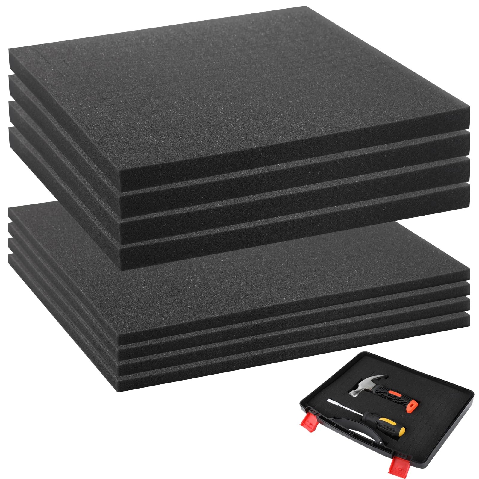 8 Pcs Pick Apart Foam Inserts, 12 x 12inch Pick and Pluck Foam Pads 0.4 & 0.8...