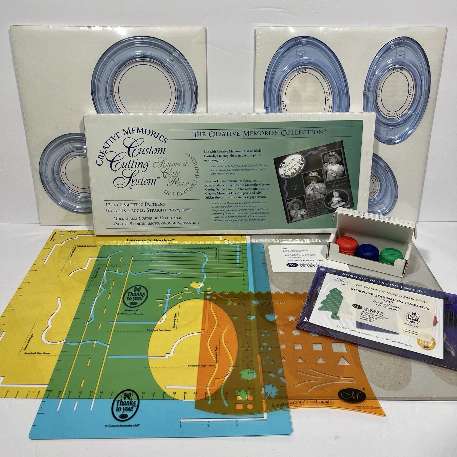 Creative Memories Sizing & Cutting Templates Blades Wavy Swell Oval 19 Piece Lot