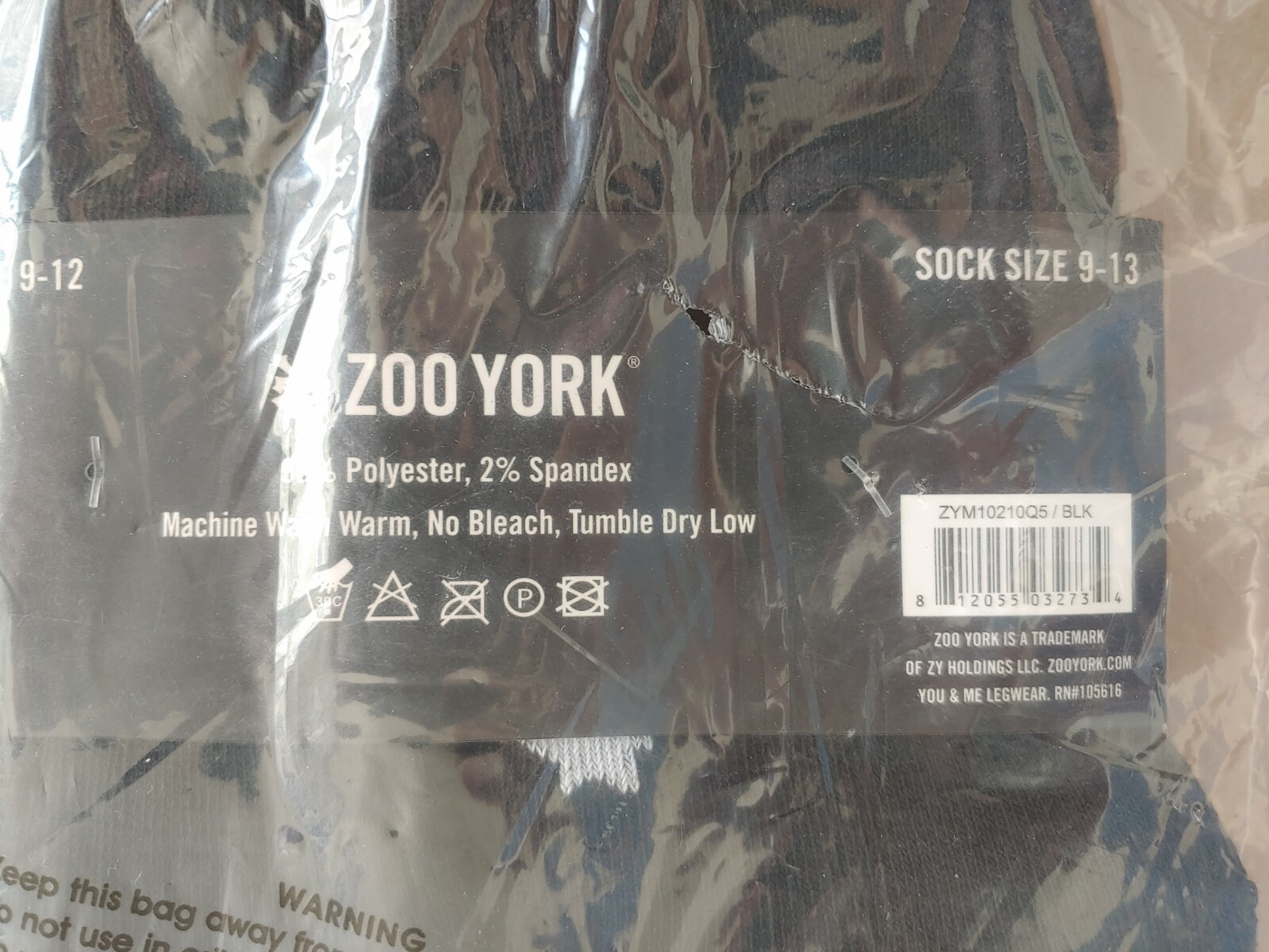 Zoo York Socks Half Cushion Ankle Quarter 5 Pairs Pack Black Men's Size 9-13