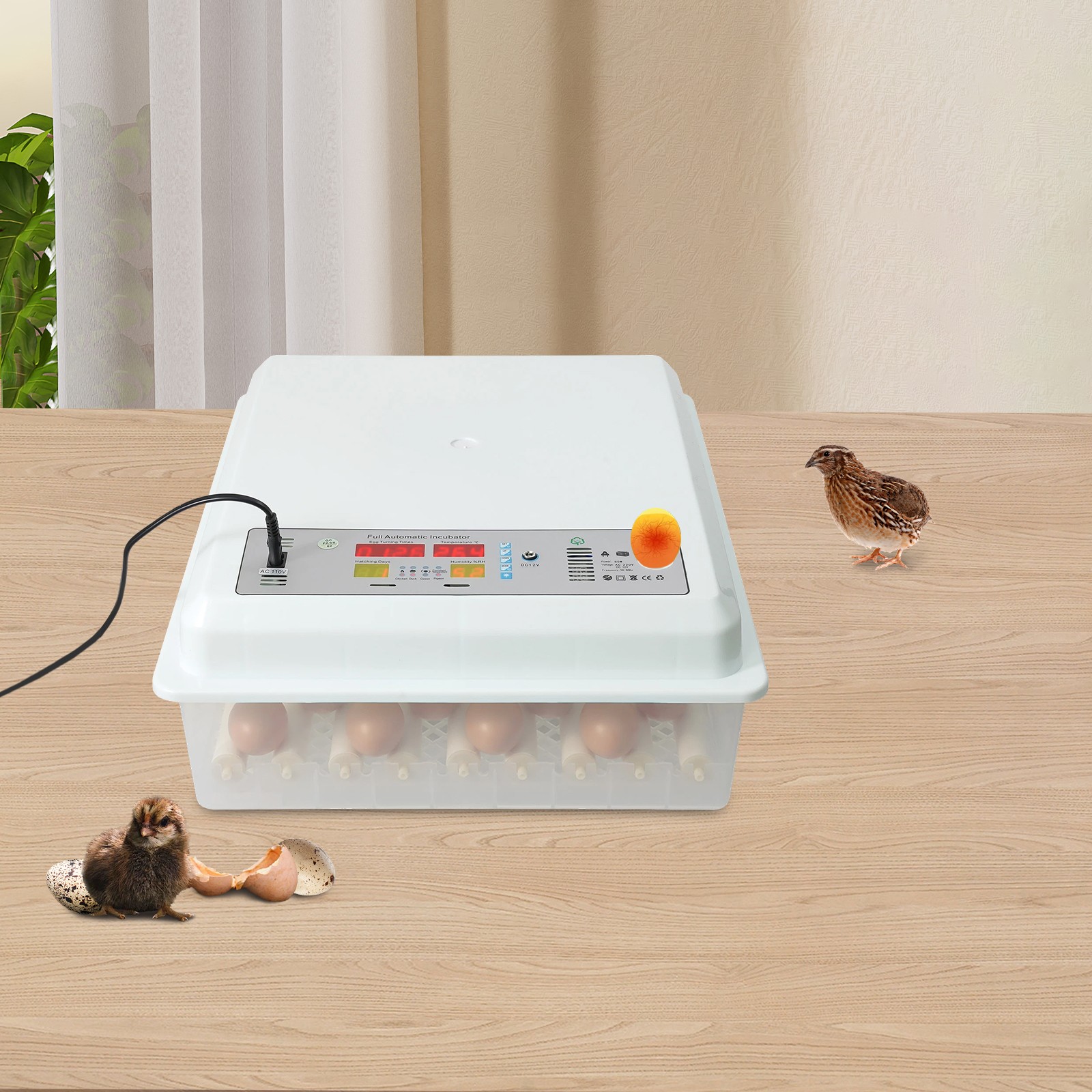 64 Digital Eggs Incubator Egg Hatcher With Temperature Control Automatic Turner