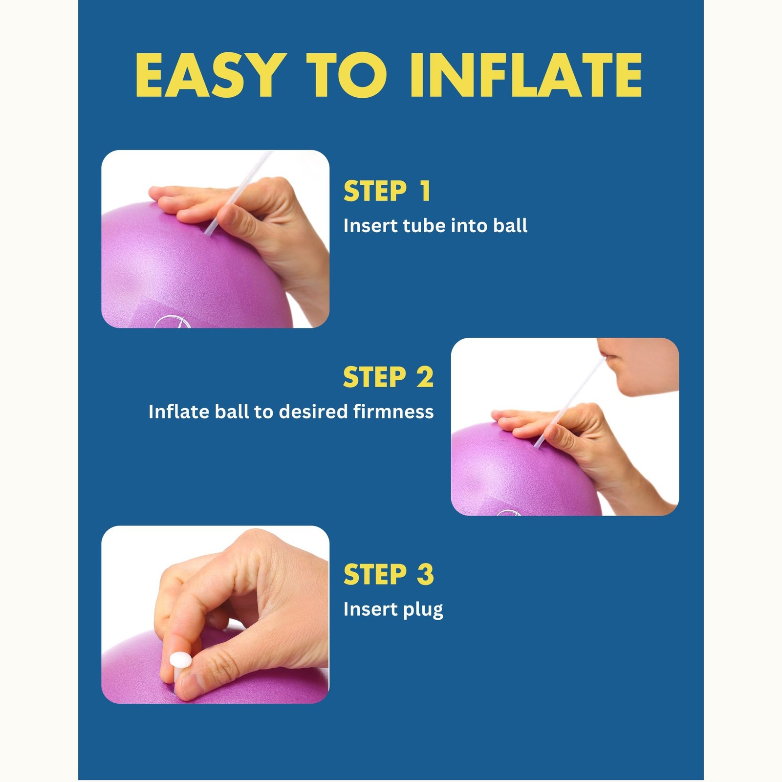 Small Exercise Ball - 9 Inch Workout Ball for Stability, Barre, Yoga, Core & ...