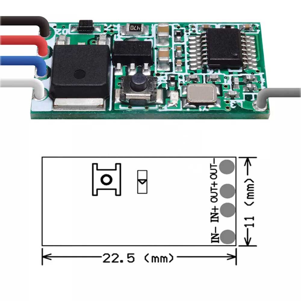 5xDC3.6V-24V 433Mhz 1CH Relay Wireless RF Remote Control Switch Receiver Module