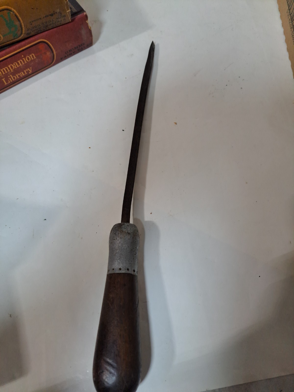 RARE Vintage - The LAUBER Wood Handle Flat Slotted Screwdriver - 9 " -