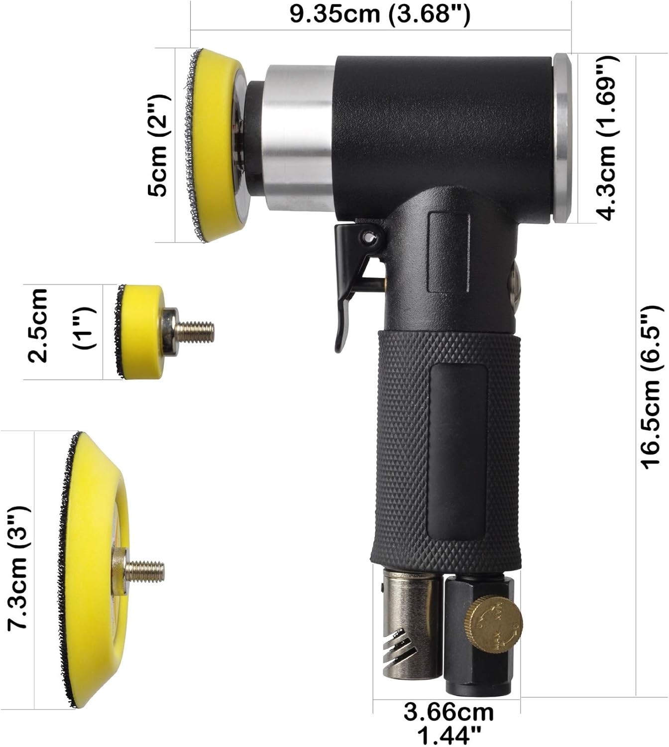 48 Pcs mini random orbital air sander kit, high-speed sander...