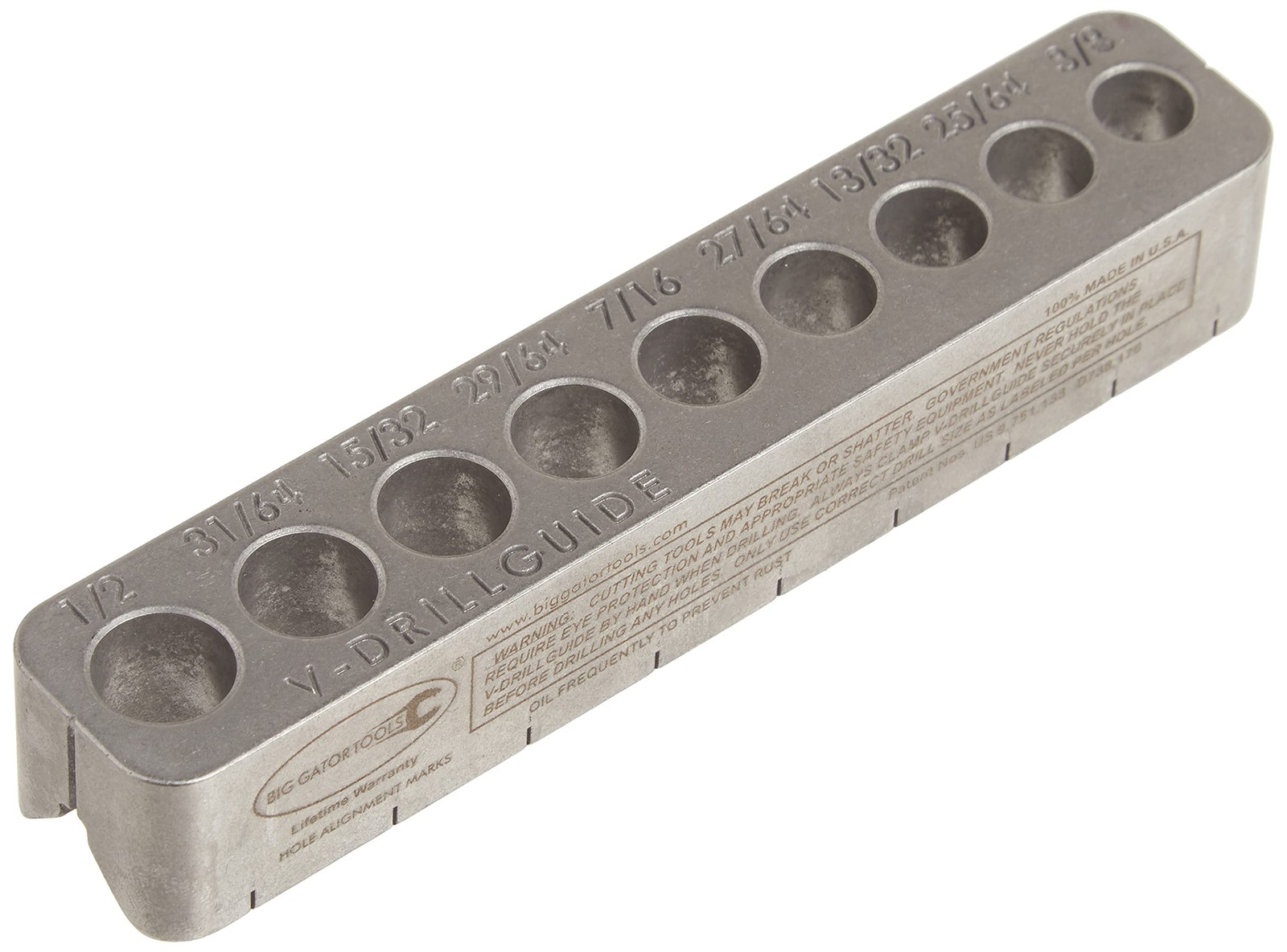 V-Drill Guide, Standard Sizes 3/8" to 1/2"