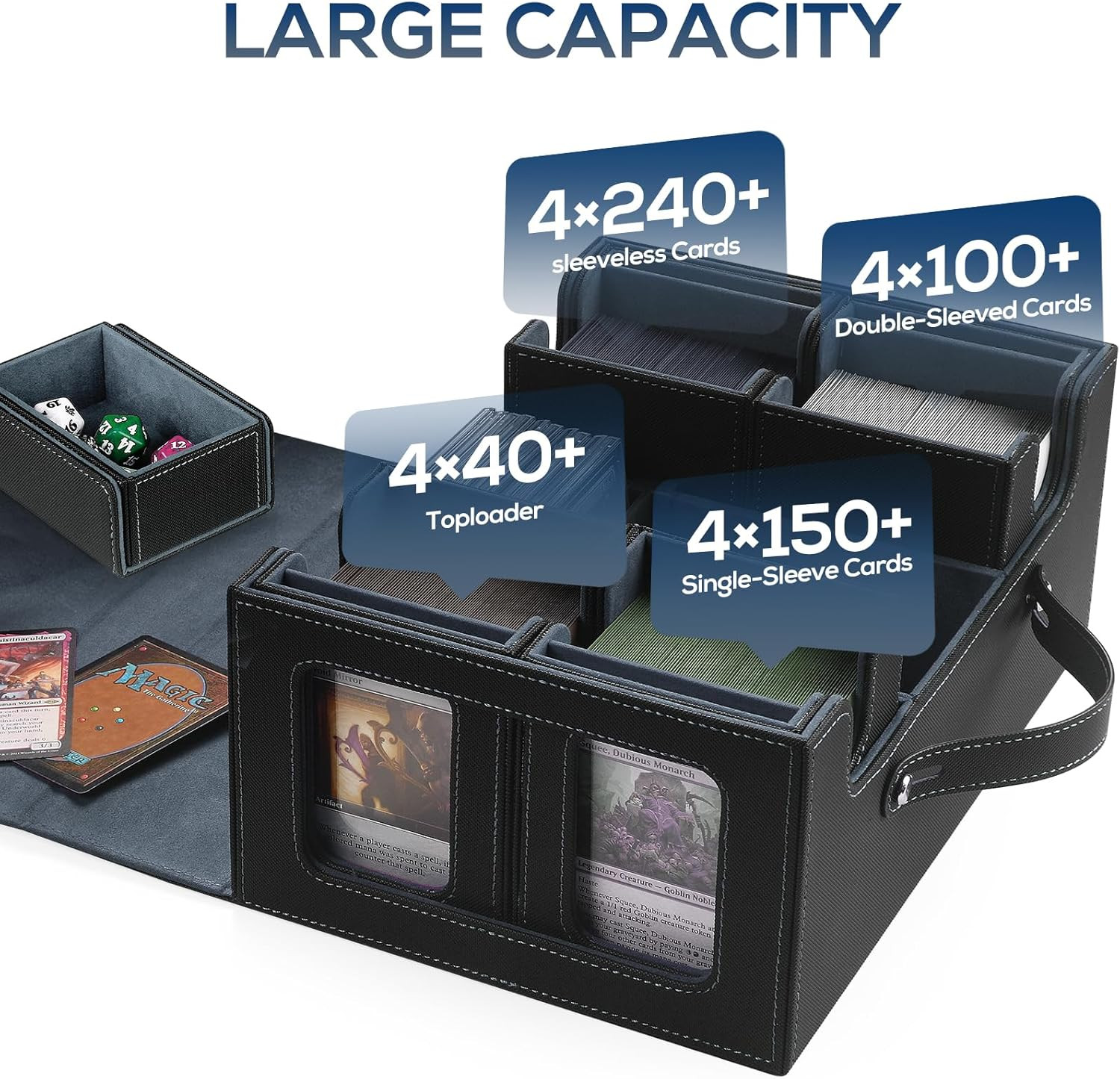 Trading Card Storage Box for MTG, MTG Commander Deck Box，Multi-Purpose Deck Case