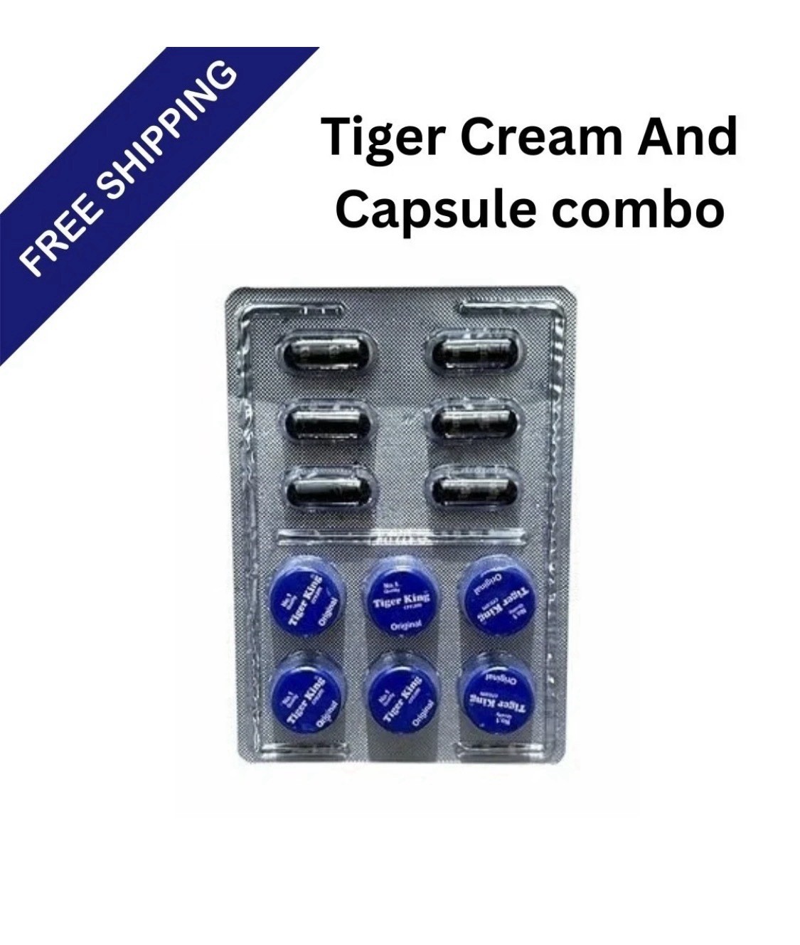 Tiger King Cream for Delay.Extra Power.1 pack Of 6+6caps Free Shipping FromUsa