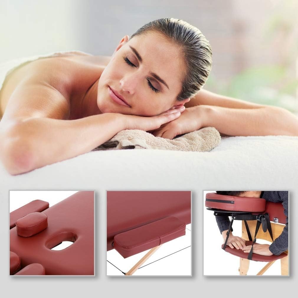 24" Portable Massage Table Folding Spa Bed Height Adjustable with Bag