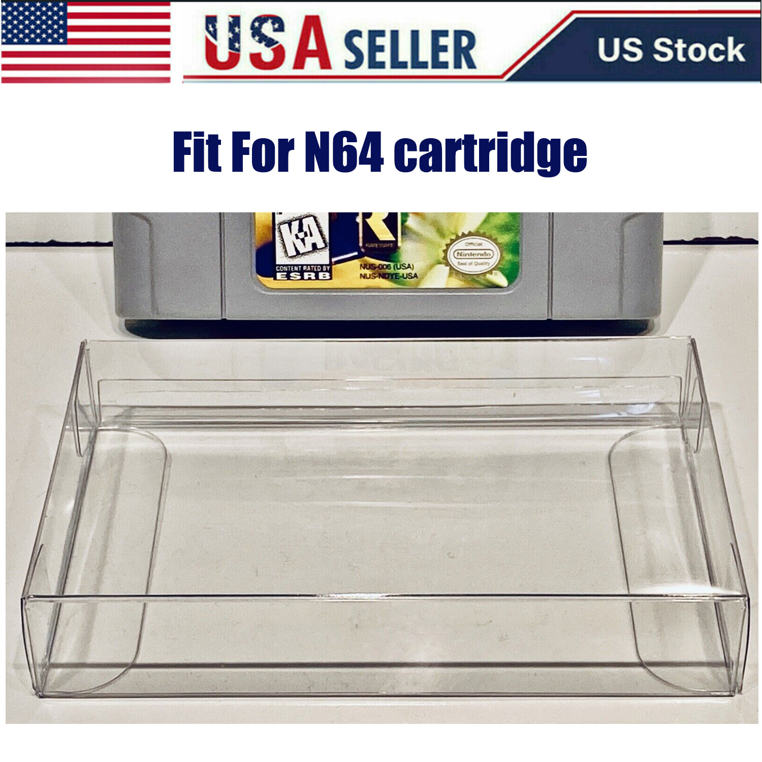 10PC N64 CARTRIDGE PROTECTORS  Side Opening Clear Box / Sleeves Case Nintendo 64