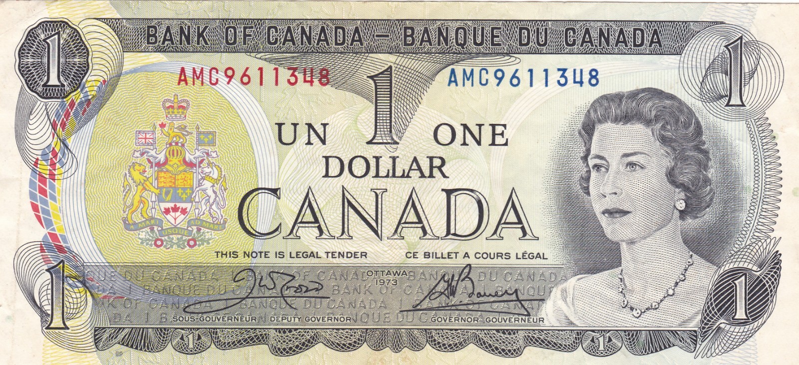 1973 Canada 1 Dollar Banknote - CHRISP