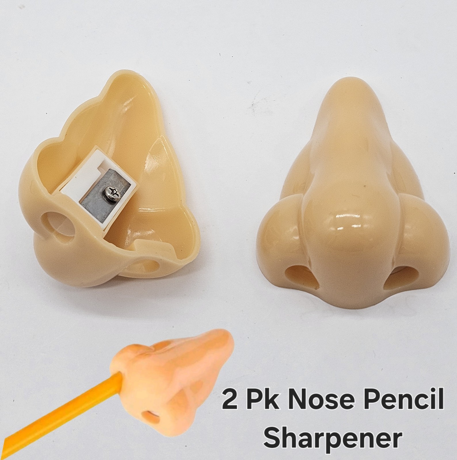2pcs Nose Shaped Pencil Sharpener Novelty Prank Gag Gift
